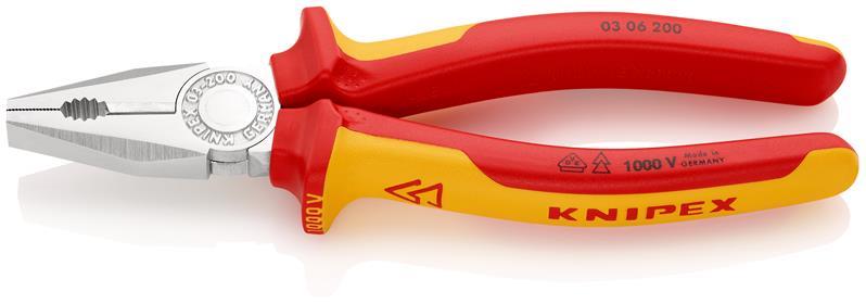 Kombizange L.200mm Mehrkomp.-Hüllen verchr.VDE KNIPEX