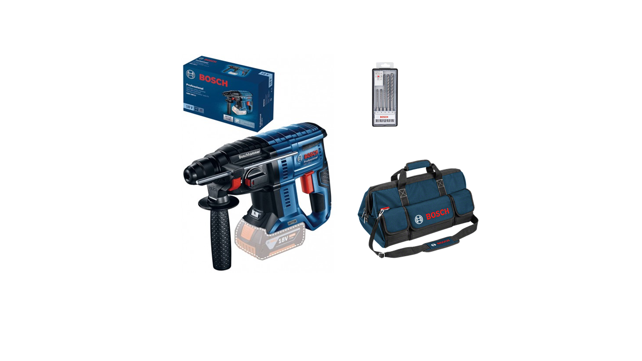 Akku-Bohrhammer mit SDS plus GBH 18V-21 + Bohrerset + Tasche