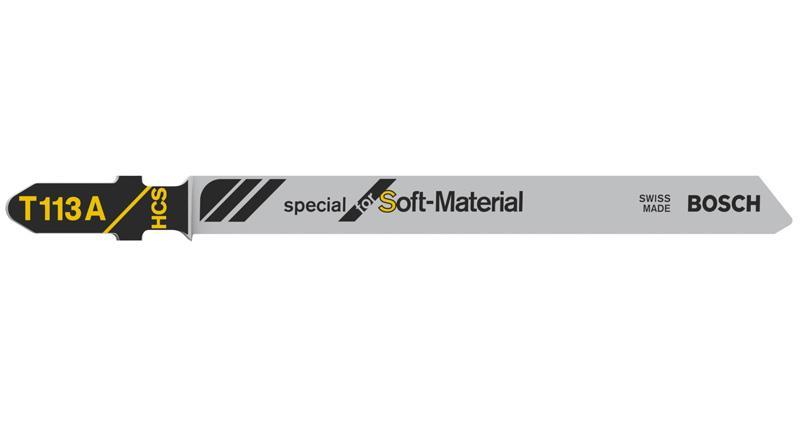 BOSCH Stichsägeblatt T 113 A Special for Soft Material, 3er-Pack