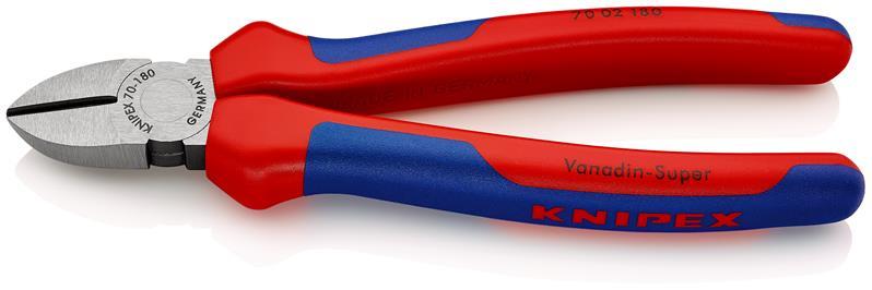 Seitenschneider L.180mm Kopf pol.Mehrkomp.-Hüllen max.2,5mm KNIPEX