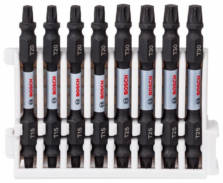 BOSCH Doppelklingen Schrauberbit-Set Impact Control, 8-teilig, T15-20 / T25-30, 65 mm