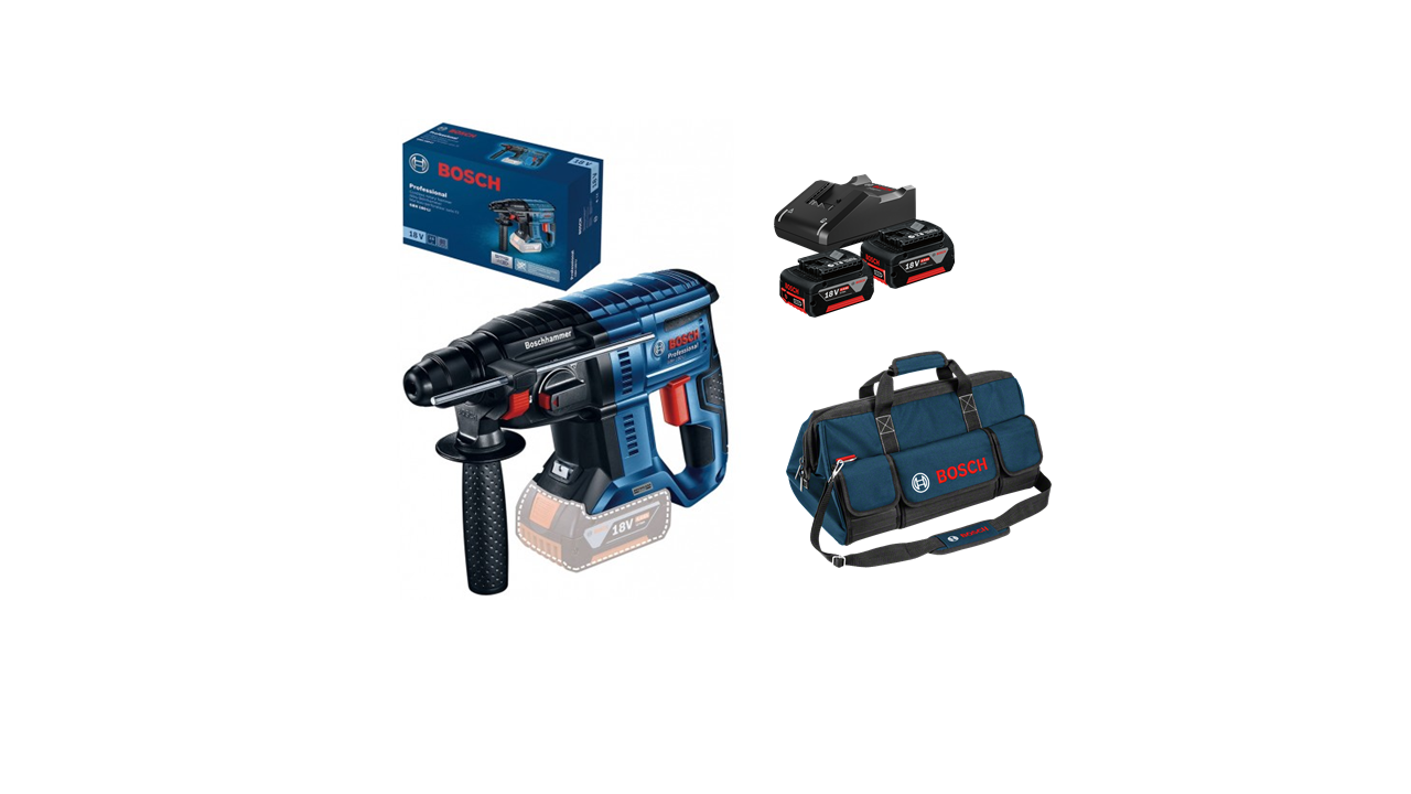 Akku-Bohrhammer GBH 18V-21 + Starter-Set 1600A019S0 + Tasche