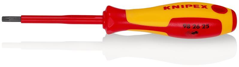 KNIPEX 98 26 25 Schraubendreher für Torx®-Schrauben isolierender Mehrkomponenten-Griff, VDE-geprüft brüniert 185 mm