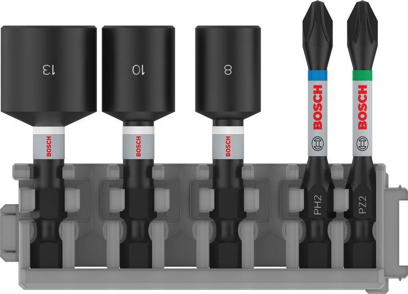 PRO Impact Set mit Steckschlüsseln, PH2x50, PZ2x50, NS8x50, NS10x50, NS13x50 mm